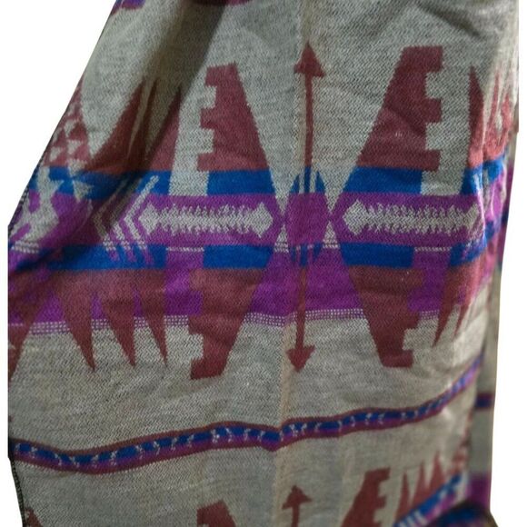 Southwestern Patterned Scarf With Fringe  19x76 Inches Aztec tribal geometric - Picture 2 of 6